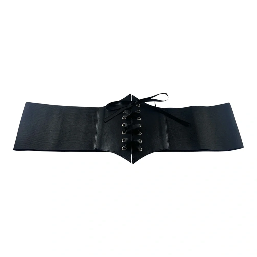 Plus Size Black Corset Belt 1X/2X Lace Up Ren Faire Cosplay Gothic Festival NWT